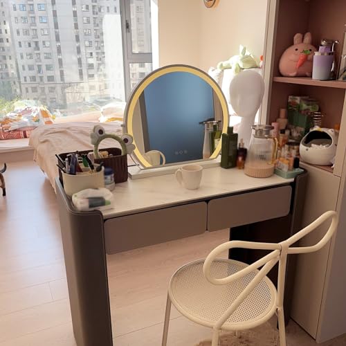 Espejo de tocador para dormitorio con luz ajustable que evita sombras 2