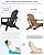 Folding Adirondack Chair with Dual Cup Holders, Ergonomic High Back HDPE Fire Pit Chair, 380lbs Capacity All-Weather Outdoor Patio Lounge Chair for Garden, Deck, Yard - Black