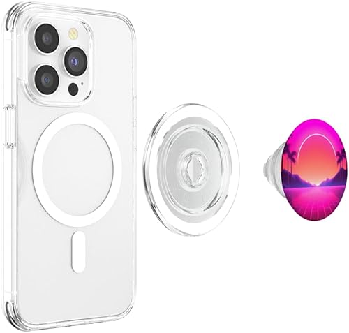 Miniatura 4 de Retrowave 80s Vaporwave Synthwave Sunrise PopSockets MagSafe PopGrip para iPhone