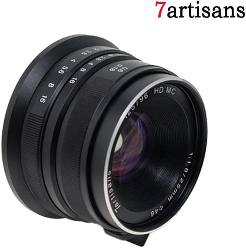 7artisans 25mm F1.8 APS-C Manual Fixed Lens Compatiable for Panasonic/Olympus MFT M4/3 Cameras G1 G2 G3 G4 G5 G6 G7 GF1 GF2 GF3 GF5 GF6 GM1 / EMP1 EPM2 E-PL1 E-PL2 E-PL3 E-PL5 Black