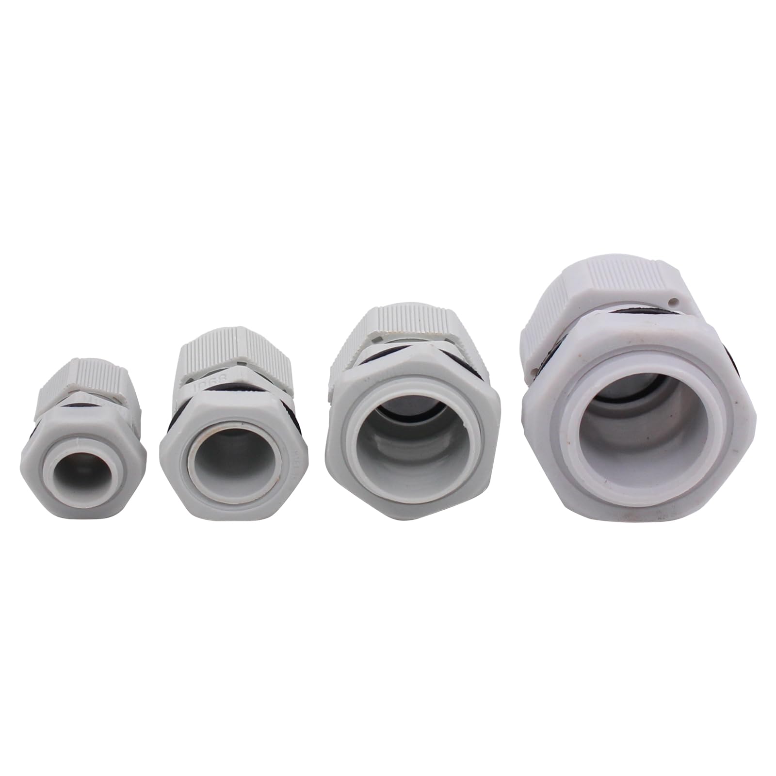 Produktbild von 80-teiliges Kabelverschraubungs-Set M12-M25 – IP68 Wasserdicht, Nylon, Für Kabeldurchführung, Schaltschränke & Außenbereich – Sortierte Größen