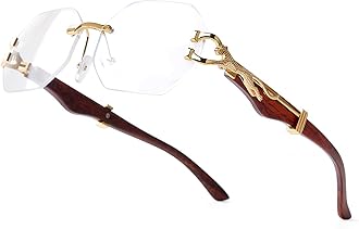 JUDOO Rimless Rectangle Sunglasses for Men Women Fashion Hip hop Frameless Designer Shades Y2K Square Clear Glasses