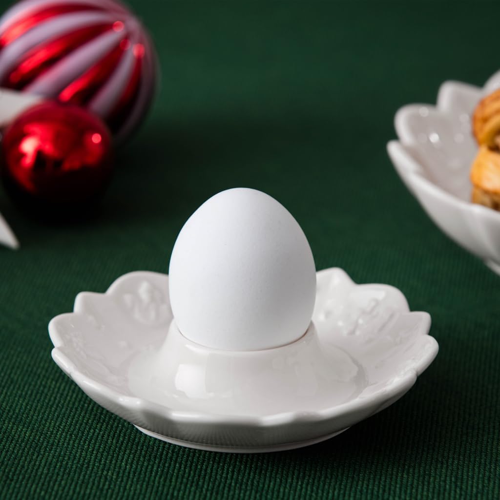 Villeroy & Boch - Toy's Delight Royal Classic Egg Cup, White, Dishwasher Safe, Microwave Safe, Egg Cup Christmas for Breakfast, Crockery Christmas, Christmas Decoration, Premium Porcelain