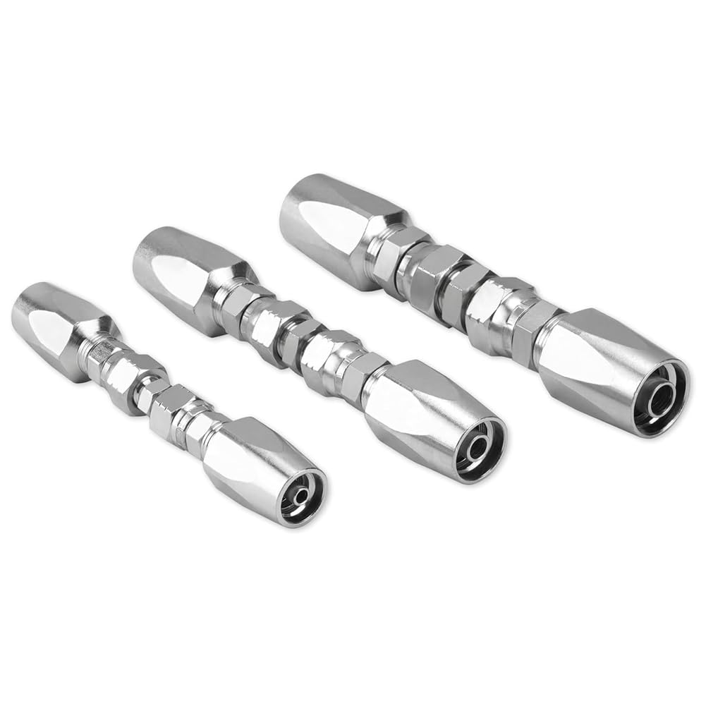 3-Teiliges, Wiederverwendbares Hydraulik-Fittings, 1/4, 3/8, 1/2 Innendurchmesser, Wiederverwendbares Hydraulikschlauch-Reparaturset Vor Ort