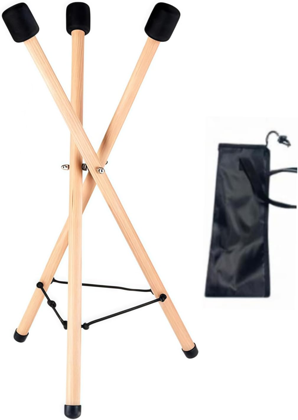 Handpan Stand & Tongue Drum Holder - Adjustable Solid Wood Tripod Bracket for 12 to 22 Inch Hand Pans & Percussion Instruments, Sturdy & Extendable