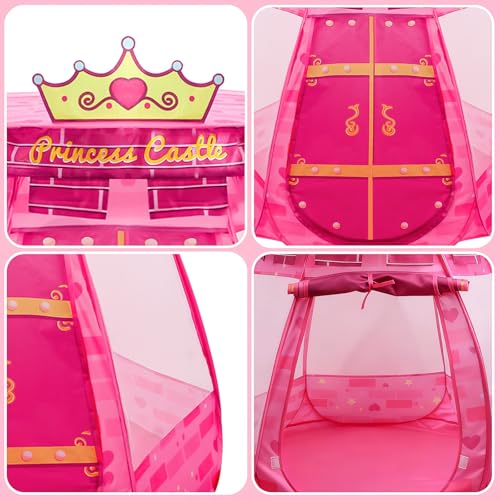 Princess Tent for Girls, Castle Playhouse for Kids Indoor and Outdoor Games