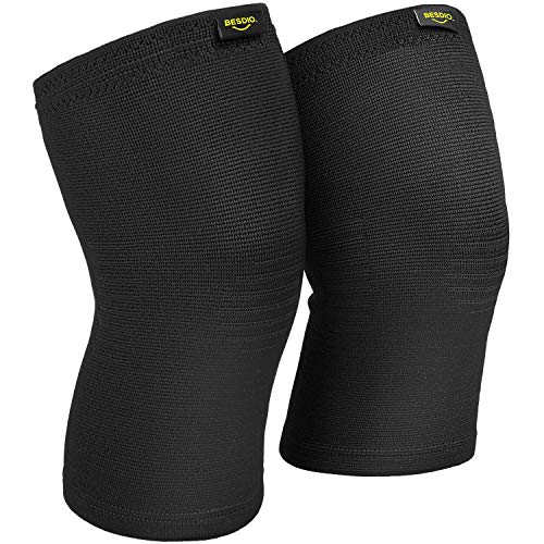 BesDio Knee Brace Support Compression Sleeves, 1 Pair FDA Registered Wraps Pads
