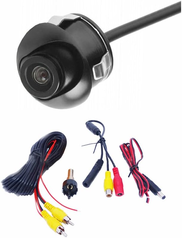 360 Degree Rotating Car Camera Side Front View 170 Degree Wide Angle Compatible with Ford Compatible with Toyota Compatible with Chevrolet Car Universal Backup Camera 12V RCA Wired
