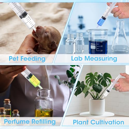 Image of 10 Pack 10ml Plastic Syringe, Luer Slip Tip with Cap, Syringes for Liquid, Measuring, Watering, Refilling, Feeding