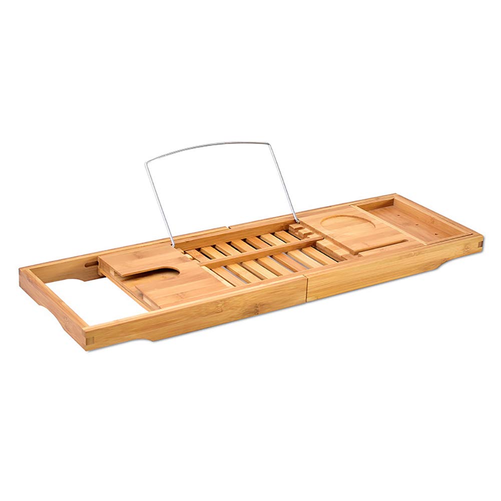 Ruby Lil Bandeja De Bañera Expandible, Bañera Caddy Bandeja De Baño Bandeja De Baño De Madera, Estante De Bañera con Bandeja De Baño Expandible De Madera para Bañera con Libro,70x22x4cm