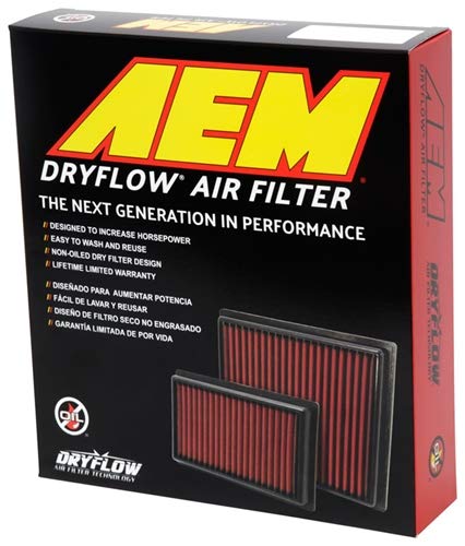 Aem 28-20443 Dryflow Air Filter Rx350/Sienna/Camry/Es350/L200/Triton/Fullback, Red #TOP1