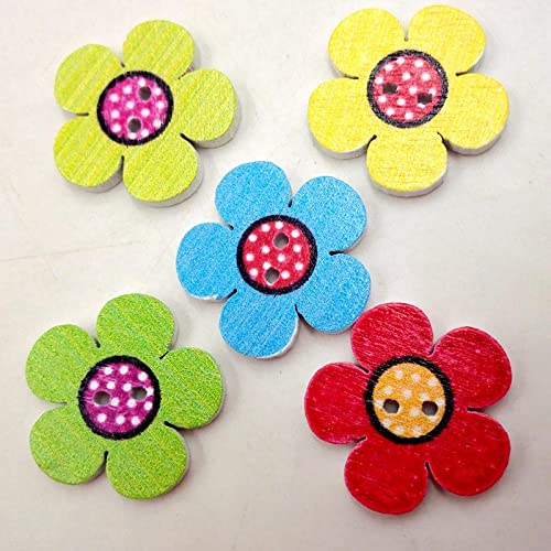Amazon | 【ノーブランド品】100pcs 縫製 手芸 20mm 詰め合わせ 2穴 花