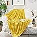 Large Yellow Cotton Knit Throw Blanket for Couch Sofa Bed - Home Decorative Soft Cozy Sweater Woven Fall Cable Oversize Knitted Blankets - 3.4 pounds 60 x 80 Inch