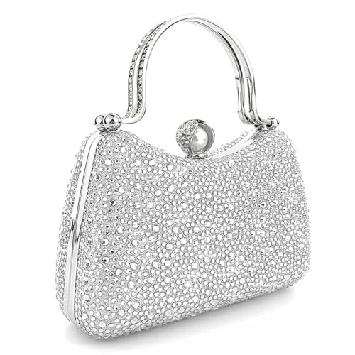 Image of Comeon Clutch Purses for Women Pleated Bling Sequin Evening Bag with Handle | Sparkle Evening Handbags with Removable Chain, Bridal Wedding Crossbody Bag, Elegant Party Prom Formal Purse for Cocktail