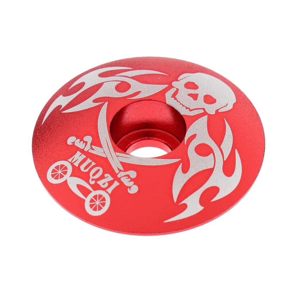 Calandis Bike Cycling Bicycle MTB BMX Aluminum Stem Top Cap Headset 1 1/8 A Red-image-49