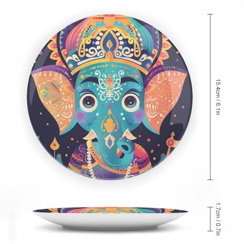 Plato decorativo de cerámica POLESVBM de 15,2 cm con soporte para mesa 3