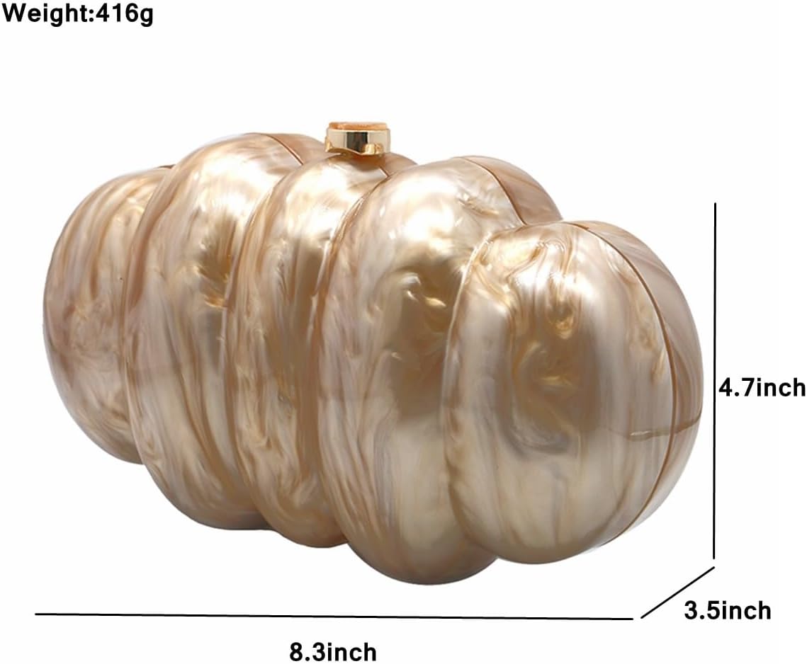 Women Puff Acrylic Clutch Purse Glitter Marble Acrylic Handbag Unique Evening Bag Chain Shoulder Bag for Party Prom - Image 2