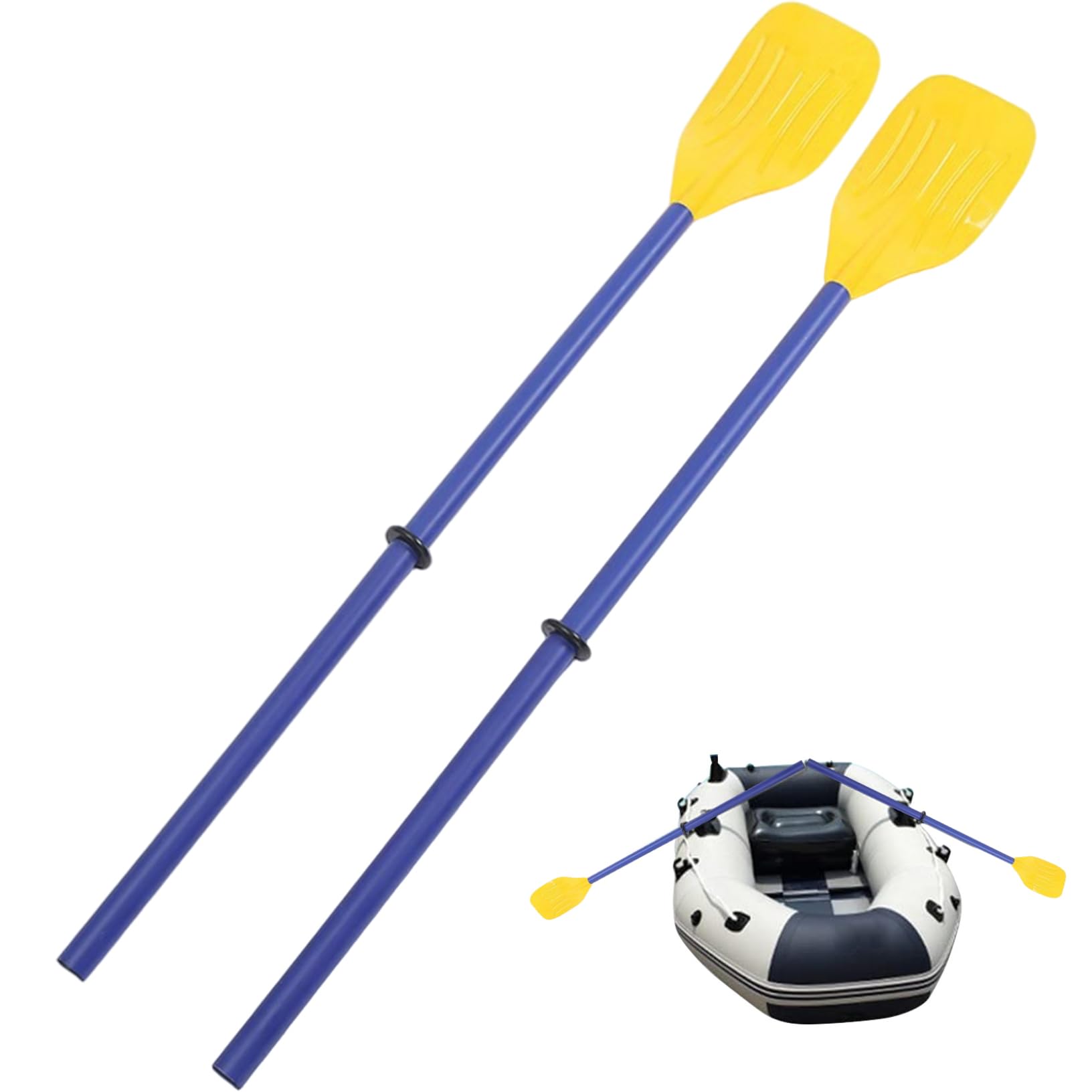 Lot de 2 rames de Bateau Amovibles et Pliables 114, 3 cm, pagaies Kayak Portables, rames en Plastique légères pour Bateau Gonflable, pêche, Voyage en Plein air