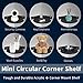 TRINENOX Acrylic Mini Circular Corner Shelf Mount for Security Cameras, Baby Monitors, Speakers, Plants & More, Universal Camera Holder, Screw or Self-Adhesive Mount - Black