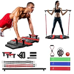 Push Up Board, Portable Home Gym, Push Up Bar Strength Training Equipment, Full Body Workout Set with 20 Accessories, Suitable for Training Muscle and Burning Fat, Workout Equipment for Home Fitness