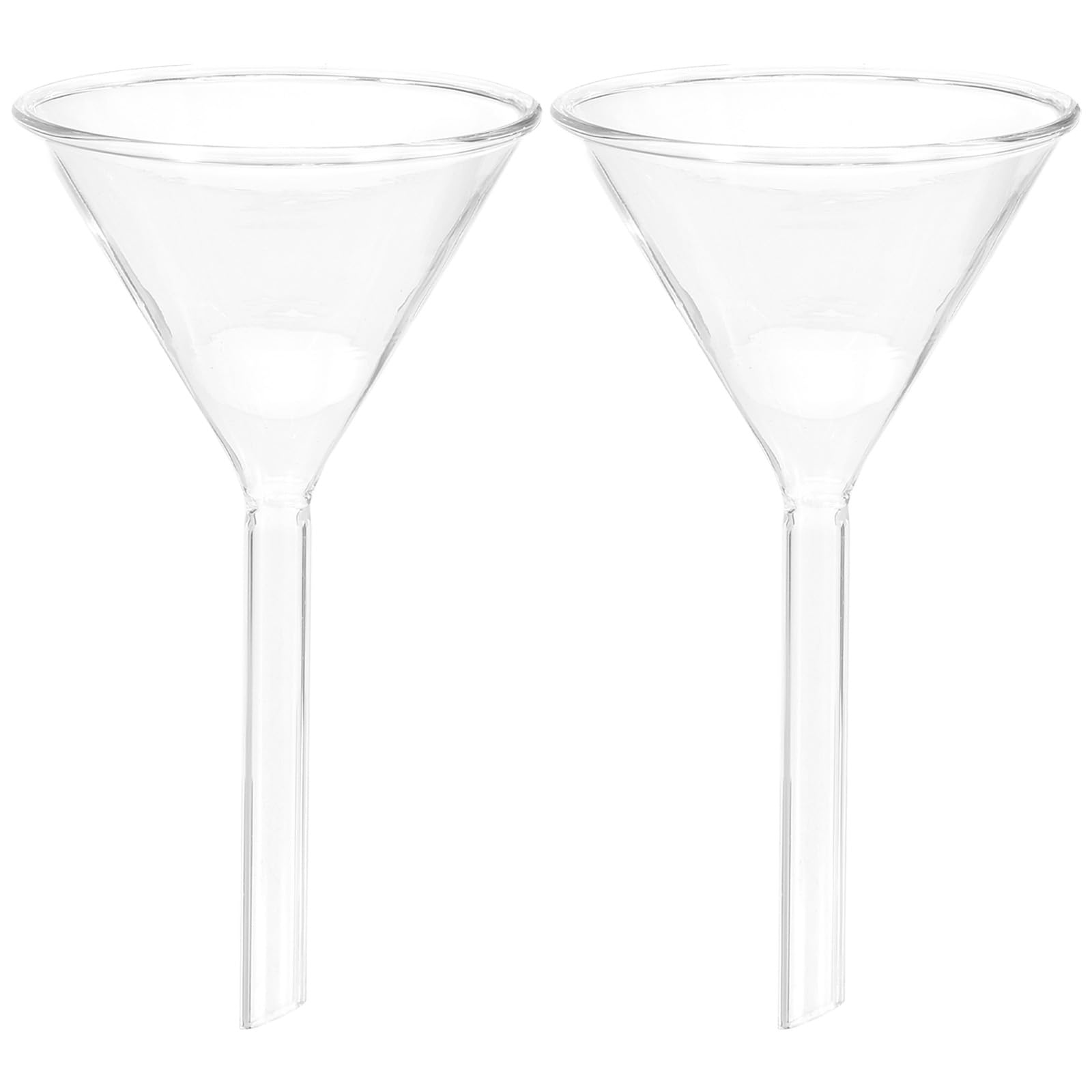 PATIKIL 120mm Glas Trichter 2 Stück Kurzer Stiel Wissenschaftlicher Borosilikatglas Dickwandiger Trichter Zum Befüllen Von Wasserflaschen Für Haushalt Labor Küche