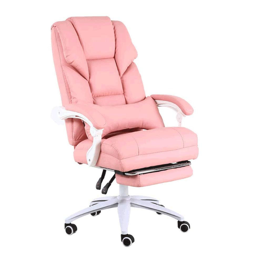 FYMLP Silla Escritorio for niñas, Silla Oficina Cuero con Respaldo Alto, Silla ergonómica giratoria for computadora, Asiento elevable Ajustable, cómoda y fácil Limpiar for el hogar.