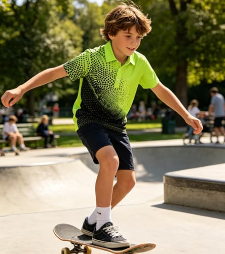 Image of uideazone Boys Polo Shirts Dry Fit Performance Golf Short Sleeve Casual School Uniform Size 5-14