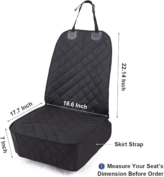 HONEST OUTFITTERS Dog Car Seat Cover, Pet Front Cover for Cars, Trucks, and Suv's - Waterproof & Nonslip Dog Seat Cover,(Front Seat)