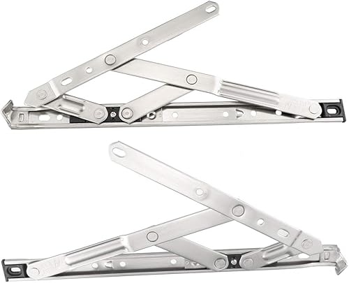Miniatura 7 de uxcell Bisagra de ventana abatible/colgante de 10 pulgadas, acero inoxidable 202, 2 piezas