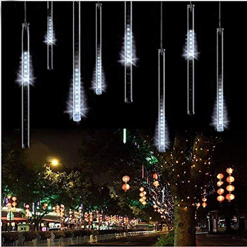 Regenlichter, Meteorregenlichter 30cm 10 Tube 360LED Solarregenlichter mit für Weihnachtsfeiern Hochzeit Weihnachtsbaum für Gartengarten