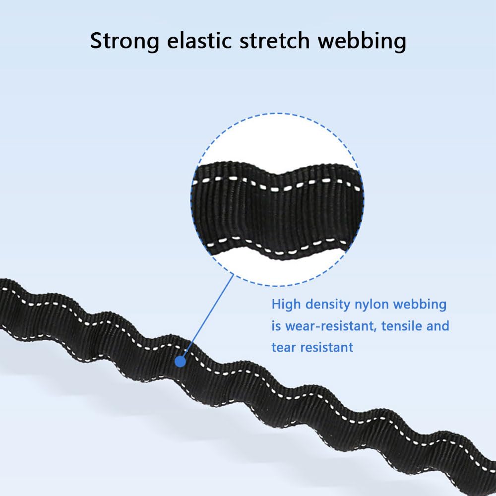 Double Dog Leash No Tangle 360°Swivel Rotation Two 2 Splitter Adjustable Shock Absorbing Bungee Cord for Puppy Walks Black - Image 2