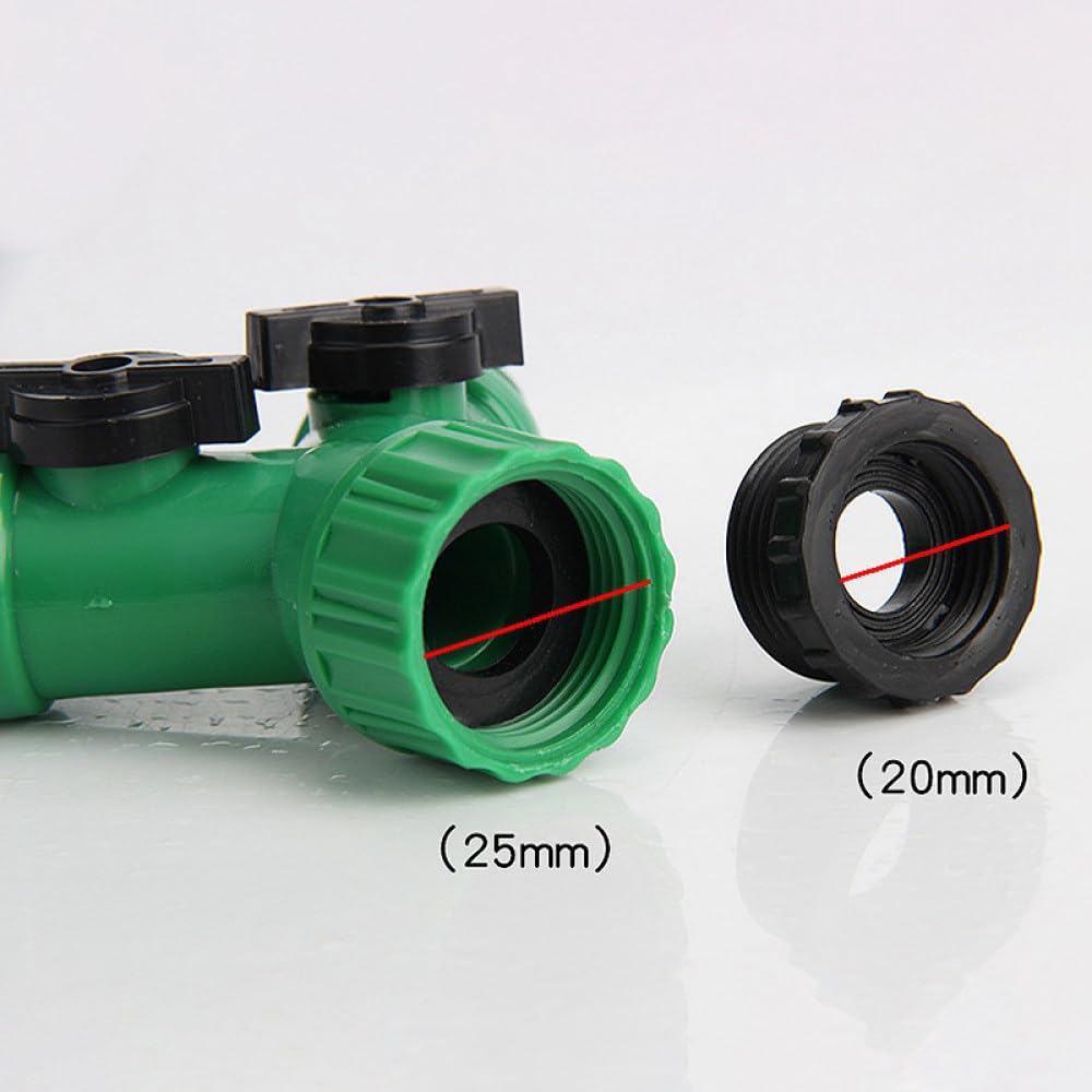 Connettore Y per tubo da giardino 1/2quot; 3/4quot; Adattatore per rubinetto a 2 vie con filettatura femmina Kit di giunzione rapida con accessori per splitter dell'acqua con valvola di accensione/sp