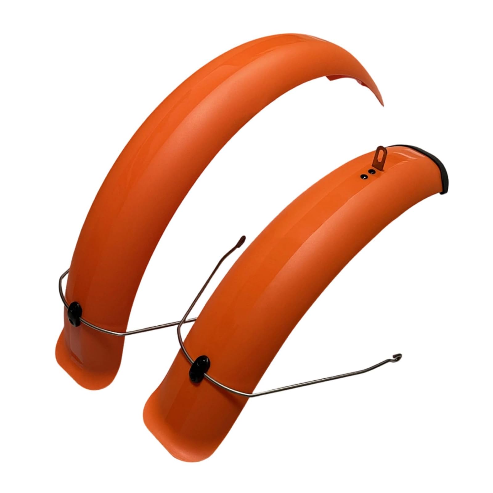 Guardabarros de Nieve para Bicicleta Kit Completo Guardabarros Delantero Trasero Parabrisas Antibarro Ensanchado EPC Flexible para Neumáticos 4.0, Array, Naranja, 24 Pulgadas