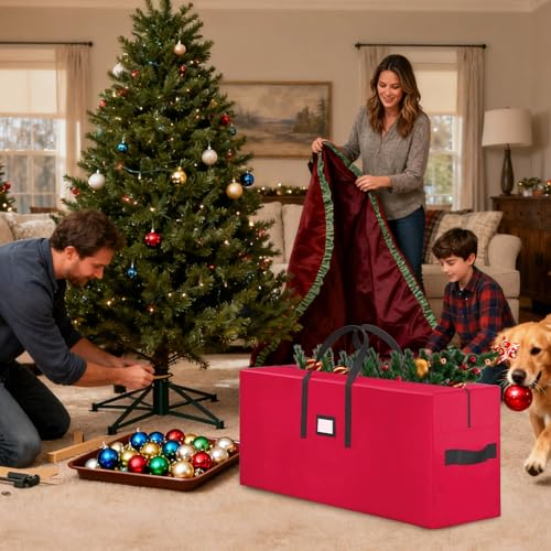 Bolsa para árbol de Navidad impermeable y resistente al desgarro con asas para mudanzas 3