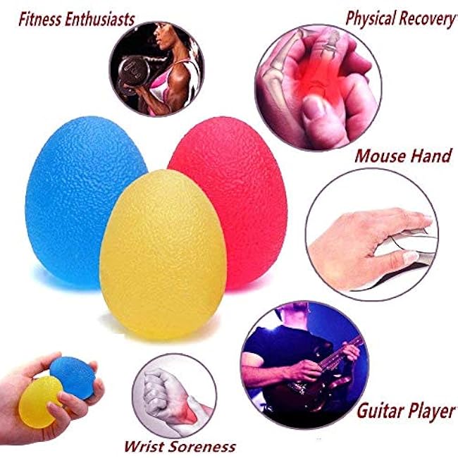 3-Pack Colorful Stress Relief Balls. Hand Exercise Balls. Hand Therapy Balls. Hand Grip Balls Hand Squeeze Balls Kits for Physical Rehabilitation & Grip Strengthene