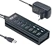 Produktbild Xystec USB Ladeleiste: Aktiver USB-3.0-Hub mit 4 Ports & 3 Schnell-Lade-Buchsen (BC 1.2), 4 A (Hub mit Schnellladefunktion, Ladeverteiler, Festplatten Adapter)