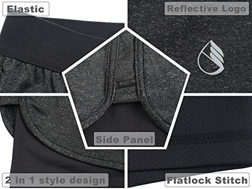 icyzone 2-in-1 hardloopshorts voor dames, korte sportbroek, joggingbroek, ademend, sportshorts voor gym training - Image 5