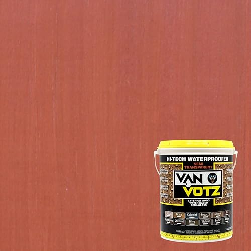 Miniatura 6 de Impermeabilizador de alta tecnología semitransparente. (1 galón, tabaco) - Tinte y sellador de acabado de madera para exteriores en uno. Protección