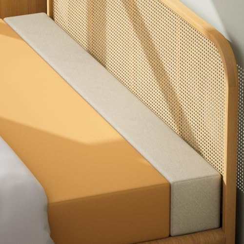 DEEPSHARK Bed Gap Filler, Mattress Extender for King, High Density Sponge, Removable Cover (Beige-King-78 * 8 * 12in)