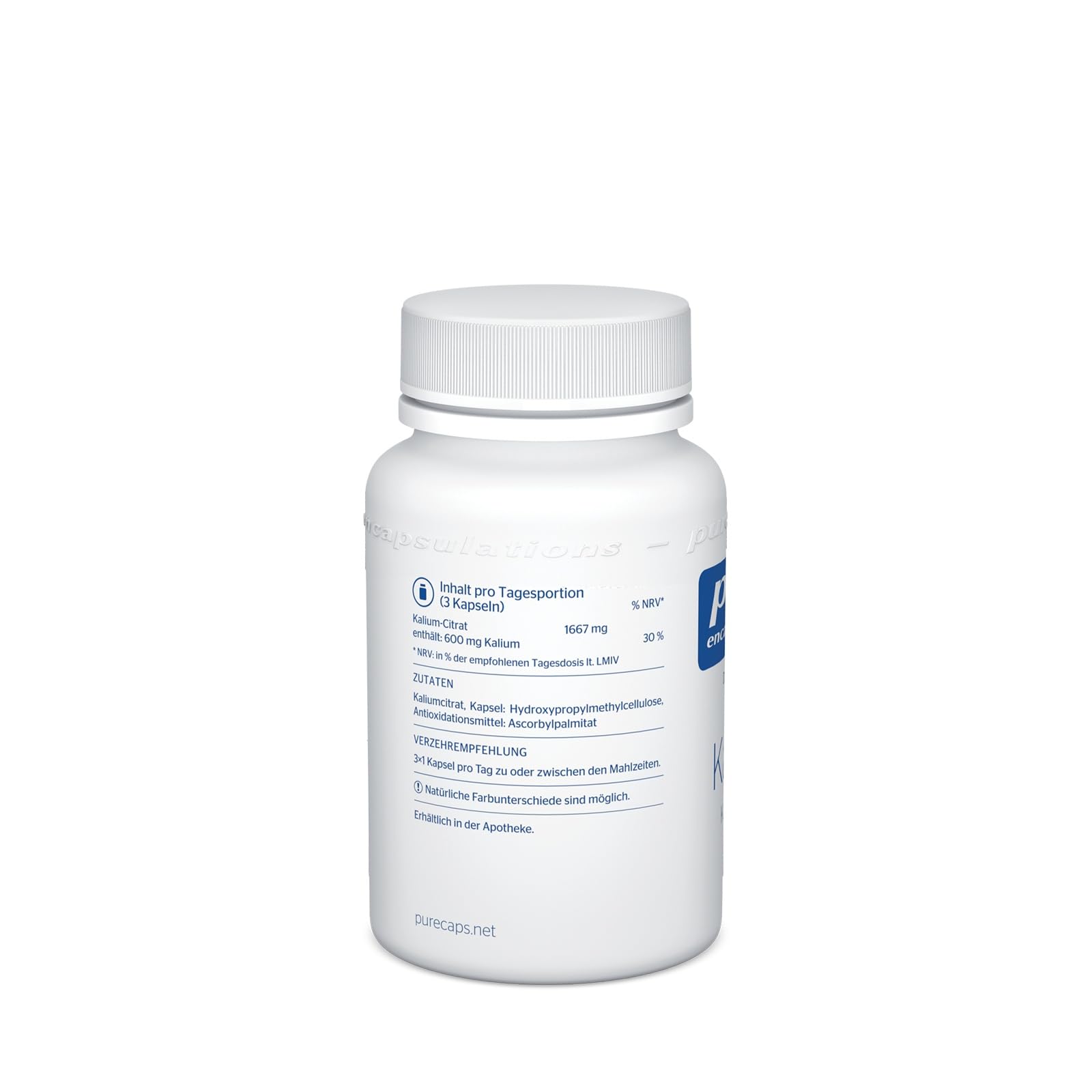 Pure Encapsulations - Kalium (Kaliumcitrat) - Für eine normale Funktion des Nervensystems und Normalen Blutdruck - 90 Kapseln