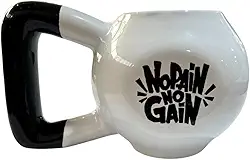 Caneca Peso Branco Presente Cerâmica Xicara Criativa Academia Crossfit Personal Ketlebell Musculação