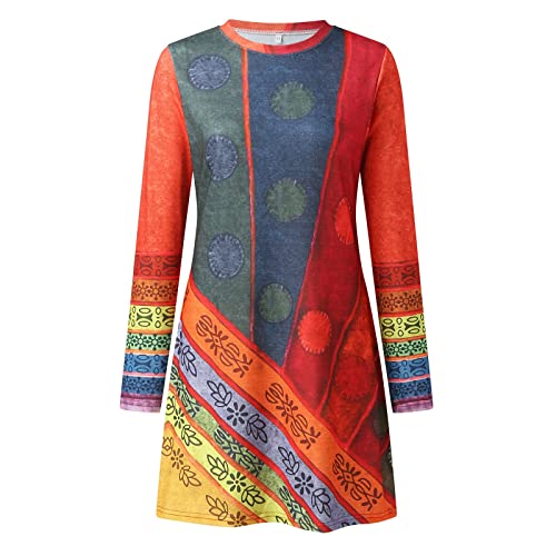 Robe de mode festive décontractée imprimée à manches longues en coton - 3