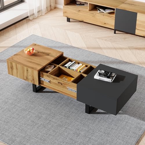 Table basse avec rangement caché BTM pour optimiser l'espace et ranger le salon
