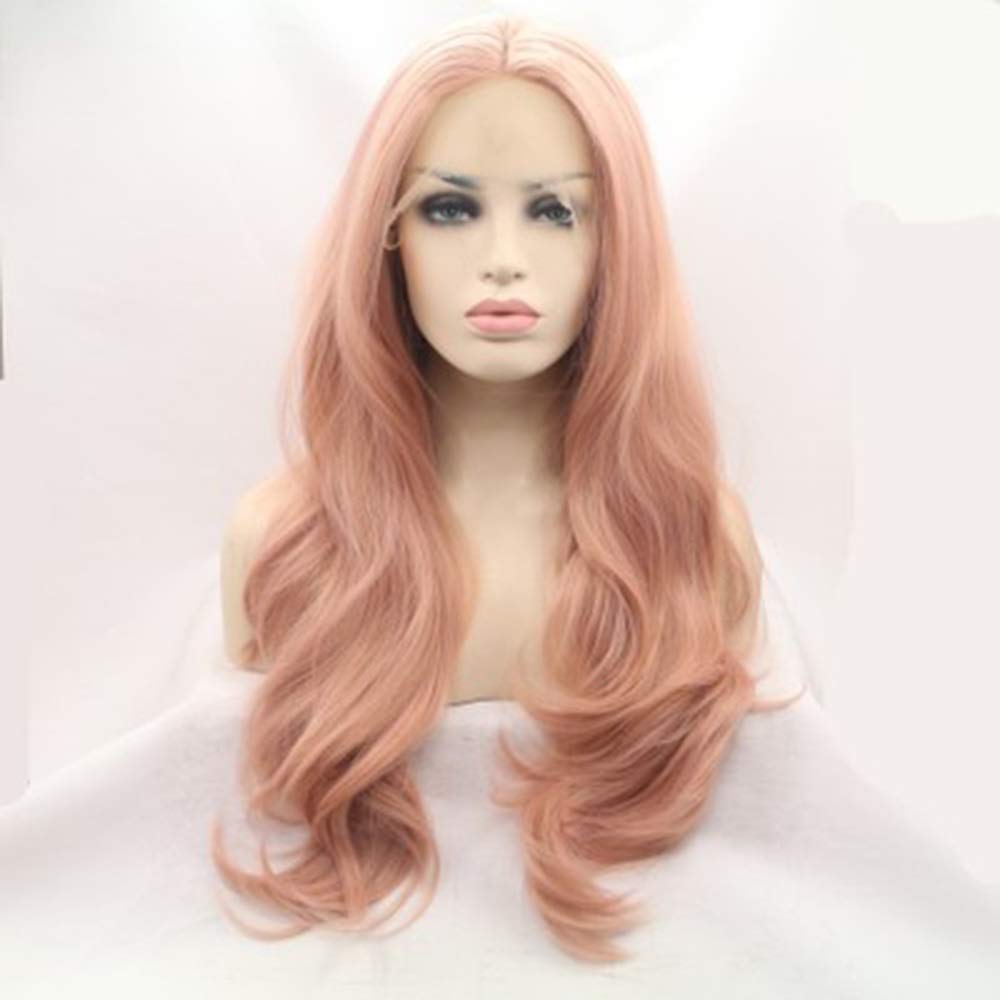 Perruque rose grosse vague lacet frontal pour changer de style sans abîmer vos cheveux naturels