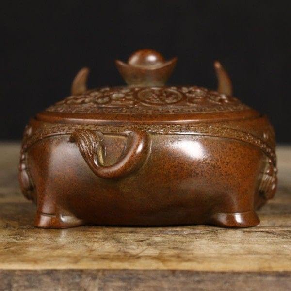銅 細工 如意牛香炉 香道具 灰皿 装飾品 工芸品 最も安い 美術品 置物