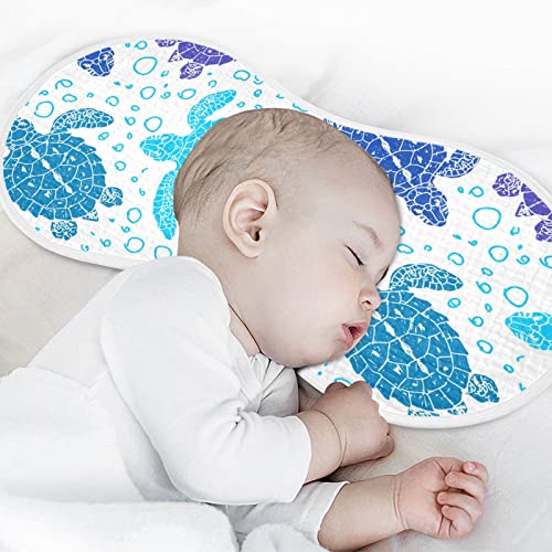 Sea Turtle Ocean Bubble Marine Turtles Muslin Burp Cloths for Baby 2 Pack 100% Cotton Baby Washcloths Bibs for Boy Girl4