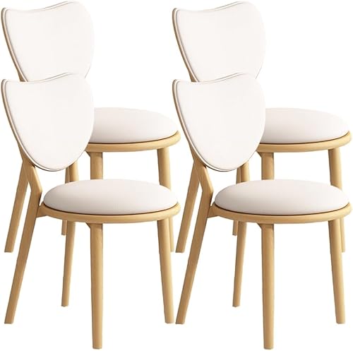 Miniatura 58 de YVYKFZD Juego de sillas de comedor de madera maciza, sillas de cocina sin brazos con respaldo, silla de comedor de cuero tapizada, silla auxiliar