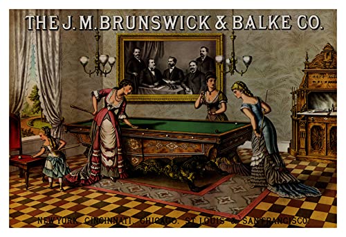 Brunswick Balke Company Billiard Table Women Billiards Pool Players Cue