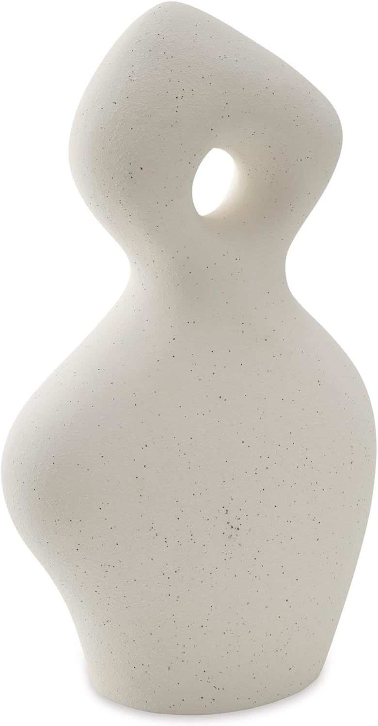 Signature Design by Ashley Arthrow Minimalist Waterproof Ceramic Abstract Sculpture - White Modern Decor Statue