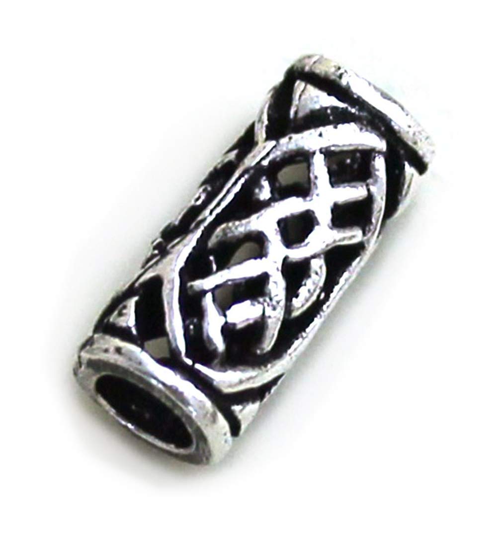 LynnAround925 Sterling Silver Norse Viking Celtic Beard Beads Rings, Dreadlock Pirate Hair Beads, Pagan Jewelry, Metal